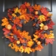 Autumn wreaths made of natural material