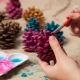 What and how can you paint cones for crafts?