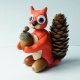 Crafts from plasticine and natural material