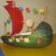 Making a ship and a boat from a vegetable marrow