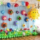 Decorating the hall for graduation in kindergarten with balloons