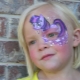 Face painting with a picture of a unicorn