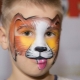 Face painting with a picture of a dog