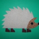 Applications in the form of a hedgehog made of colored paper
