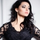 Doing makeup under a black dress