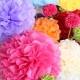 Making pom poms from napkins