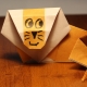 How can you make origami in the shape of a lion?