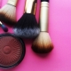 Natural bristle makeup brushes