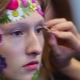 Fashion makeup with flowers