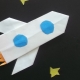 Origami in the form of a space rocket for children