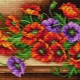 Features of diamond mosaic with flowers