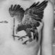 Features of a tattoo with a falcon