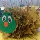 Craft Caterpillar from leaves