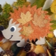 Crafts Hedgehog from leaves