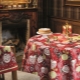 Festive tablecloths on tables