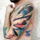 Variety of tattoos in the style of abstraction