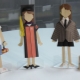 Folding origami in the form of a paper doll