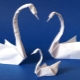 Making a swan using origami technique