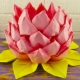 Making origami in the shape of a lotus