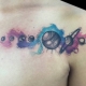 Tattoo with the image of the parade of the planets