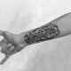 Tattoo with inscriptions in Russian