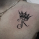 Tattoo in the form of letters