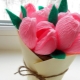 Corrugated paper tulips