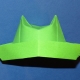 Origami folding options in the form of a hat