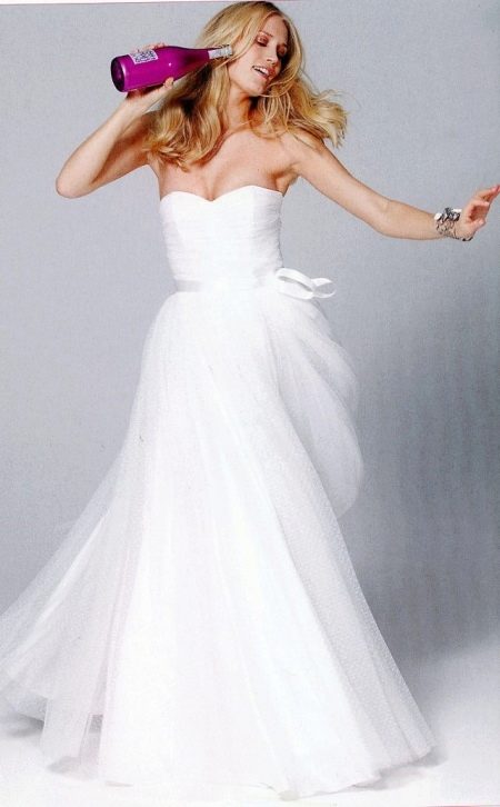 Wedding dress with draped bodice