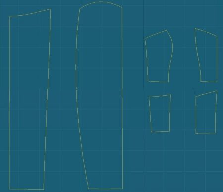 Pattern of a wedding dress with drapery