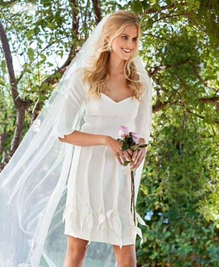 Wedding dress with ruffles