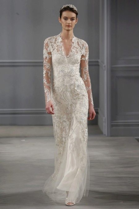 Lace wedding dress by Monique Lullier