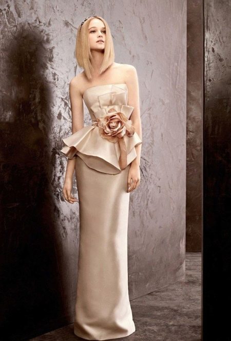 Summer wedding dress with peplum