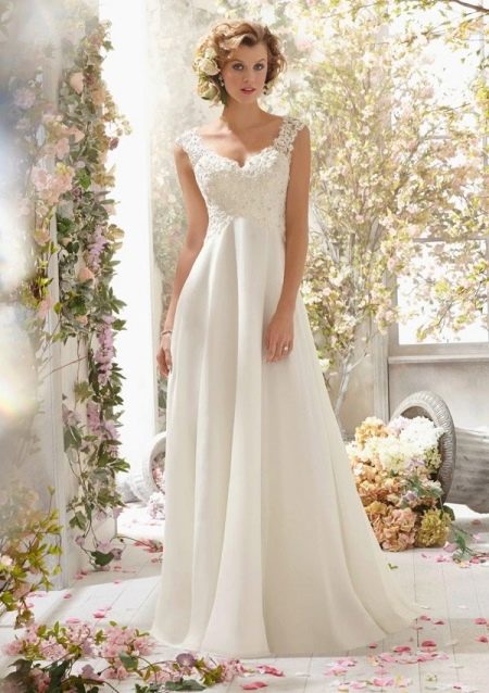 Beautiful wedding dress with straps
