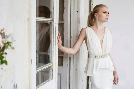 Deep Neck Wedding Sexy Dress