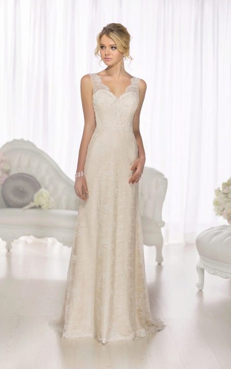 Robe de mariée droite en dentelle