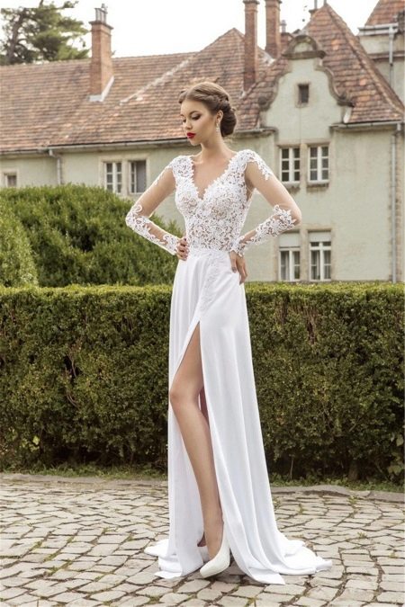 Long slit dress for beach ceremony