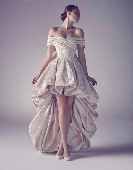 Short wedding dress with a train from ashi