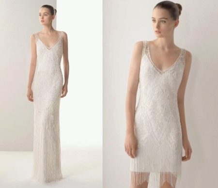 Straight transforming wedding dress