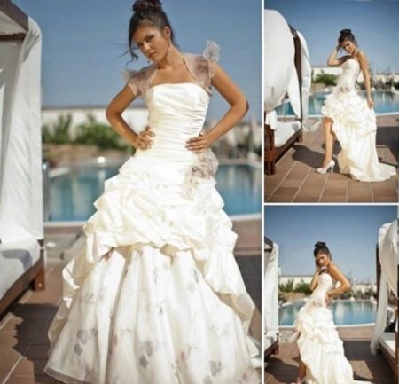 Convertible wedding dress with detachable skirt