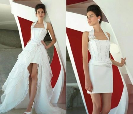 Wedding dress with detachable train