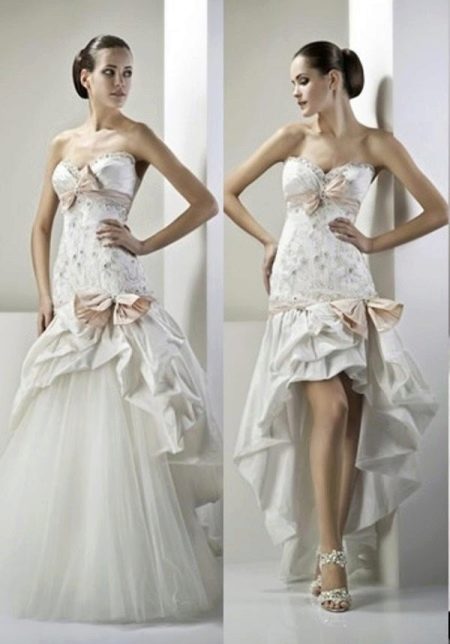 Short front transforming wedding dress