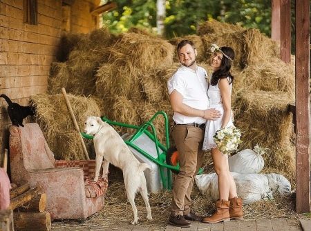 Short rustic wedding dress