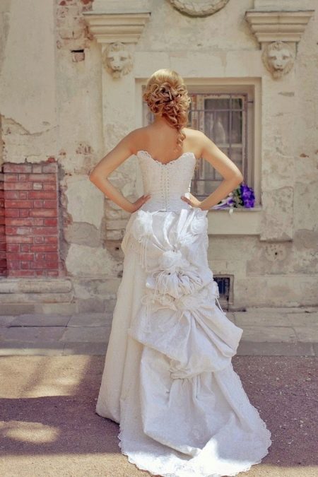 Wedding dress with a train