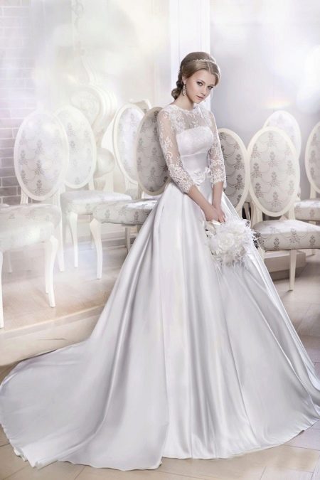 Lush wedding dress with a train