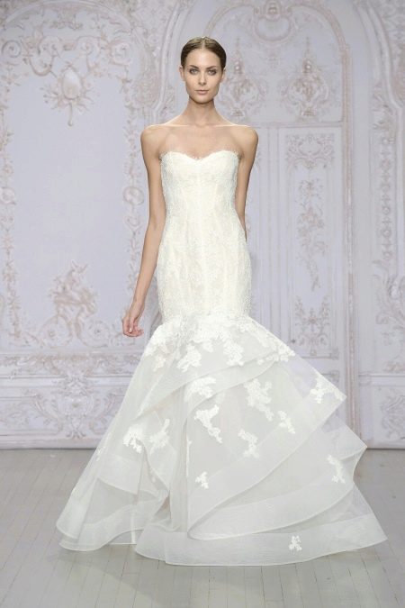 Monique Lhuillier Ruffle Wedding Dress