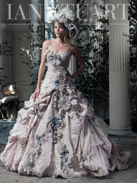 Wedding Dress by Ian Stuart with Flowers