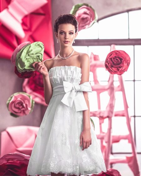 Rectangle Ruffle Wedding Dress