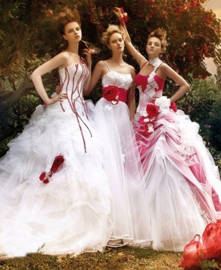 Options for a red insert in a wedding dress