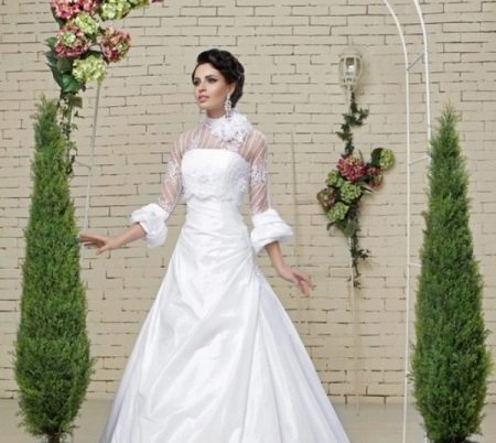 Decorations for a wedding dress with an illusion